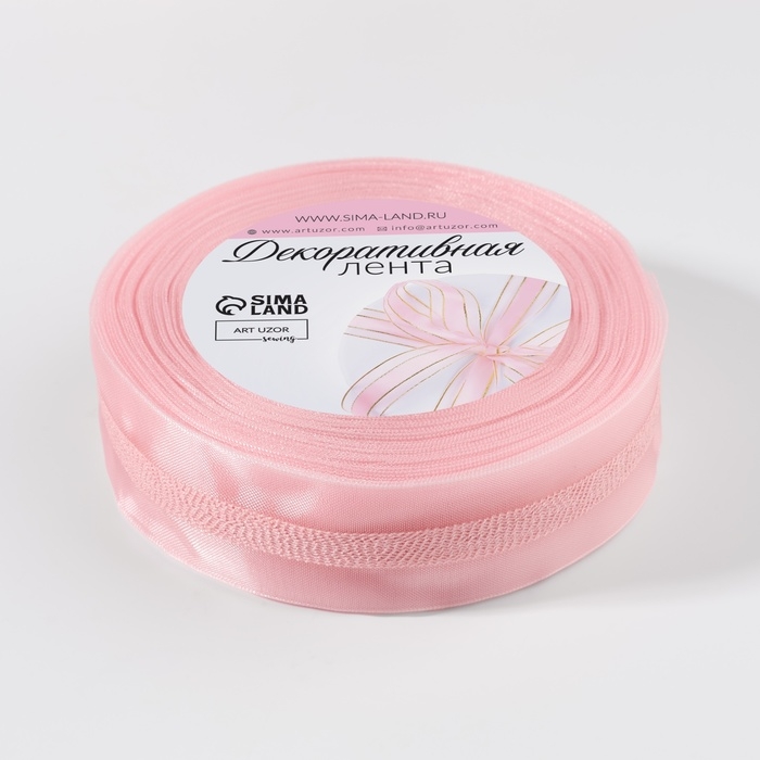 Лента декоративная, капроновая, 25 мм, 9 ± 0,5 м, цвет розовый №041 Лента декоративная, капроновая, 25 мм, 9 ± 0,5 м, цвет розовый №041