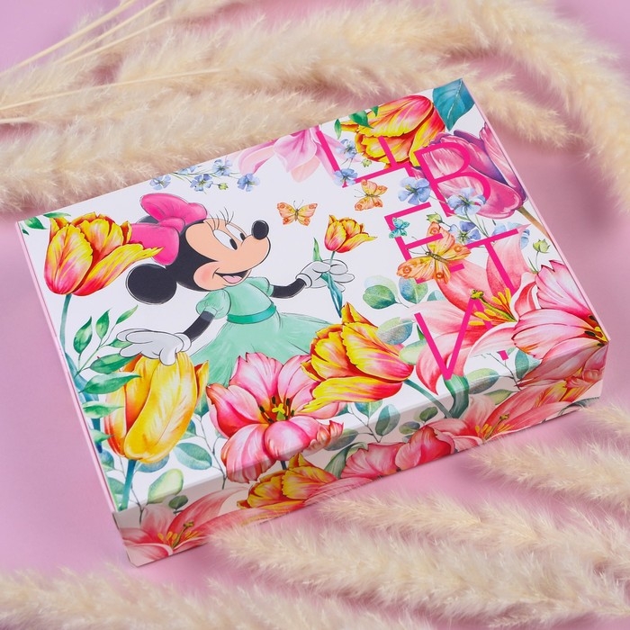 Подарочная коробка, складная Подарочная коробка, складная "Цвети" 16х23х7.5 см, Минни Маус