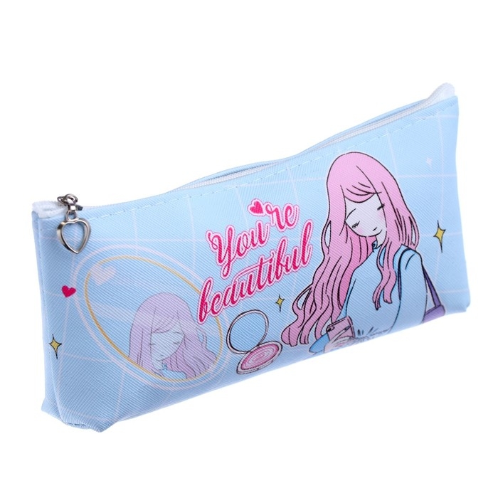 Пеналы школьный на молнии Пеналы школьный на молнии "Красотка", МИКС