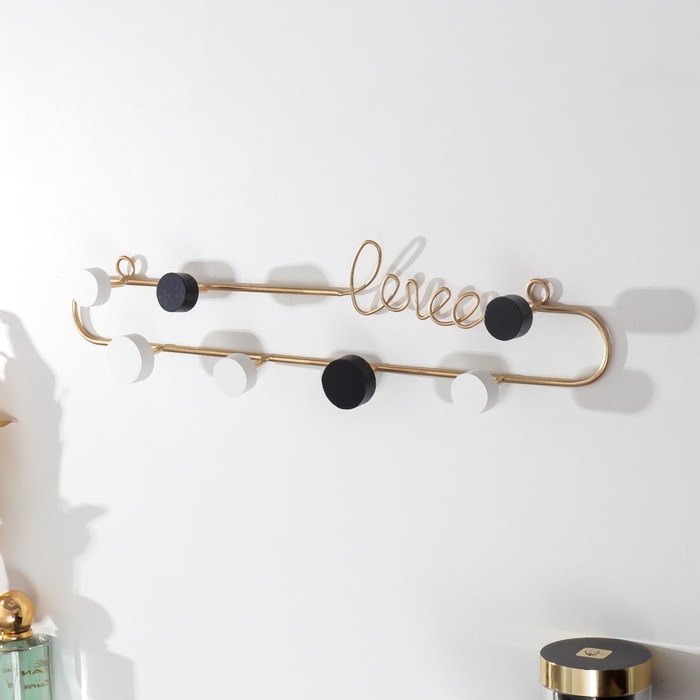 Крючки декоративные металл Крючки декоративные металл "Love. Цветные точки" 9х4х39 см