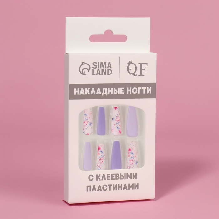 Накладные ногти «Весна», 12 шт, с клеевыми пластинами, форма балерина, разноцветные Накладные ногти «Весна», 12 шт, с клеевыми пластинами, форма балерина, разноцветные