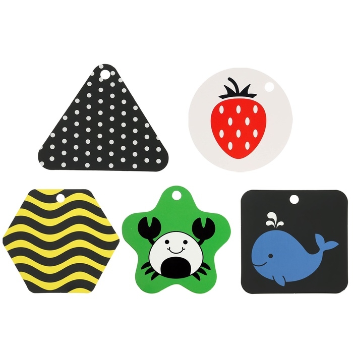 Развивающая игрушка по методике Г. Домана карточки на кольце  Развивающая игрушка по методике Г. Домана карточки на кольце "Цвета" 5шт, Крошка Я