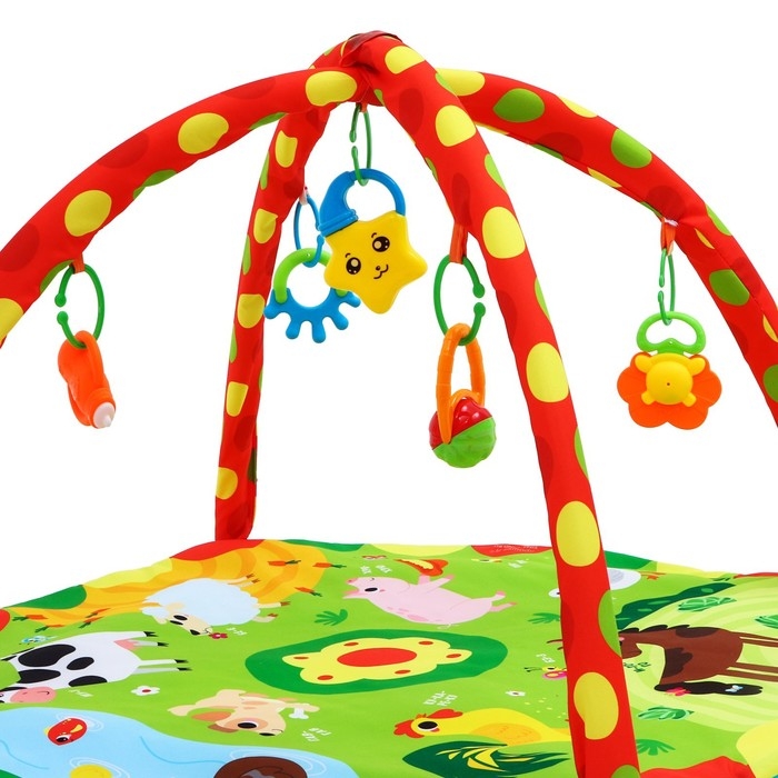 Развивающий коврик с дугами «Домашние зверята», 85х85 см, Крошка Я Развивающий коврик с дугами «Домашние зверята», 85х85 см, Крошка Я