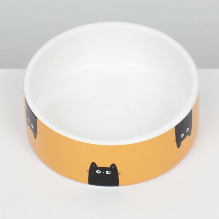 Миска керамическая  Миска керамическая "Удивление" 230 мл  12,5 x 4,5 cм, жёлтая