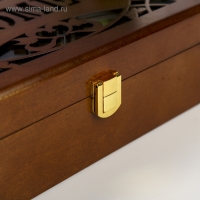 Шкатулка дерево для украшений "Home" коричневая 7х17х21 см