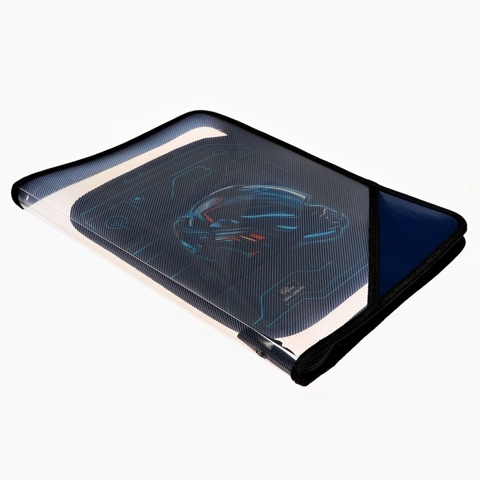 Папка для труда А4, 325 х 230 х 25 мм, молния вокруг, откидная планка, пластиковая, ПТР-1, Calligrata  Папка для труда А4, 325 х 230 х 25 мм, молния вокруг, откидная планка, пластиковая, ПТР-1, Calligrata "Мото шлем"