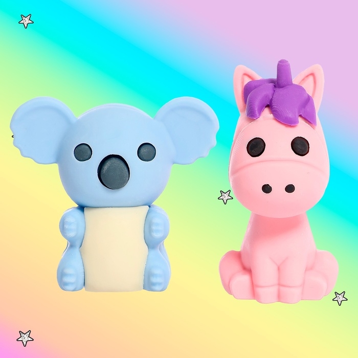 Игровой набор ластиков «Зверушки», 5 шт., МИКС Игровой набор ластиков «Зверушки», 5 шт., МИКС