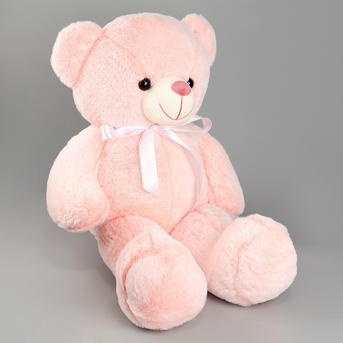 Мягкая игрушка «Медведь», с бантом, 60 см, цвет светло - розовый
