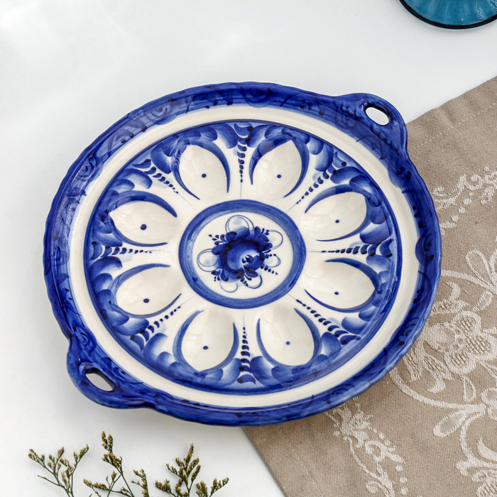 Подставка для яиц Подставка для яиц "Куличница", гжель, фарфор, 25х11 см