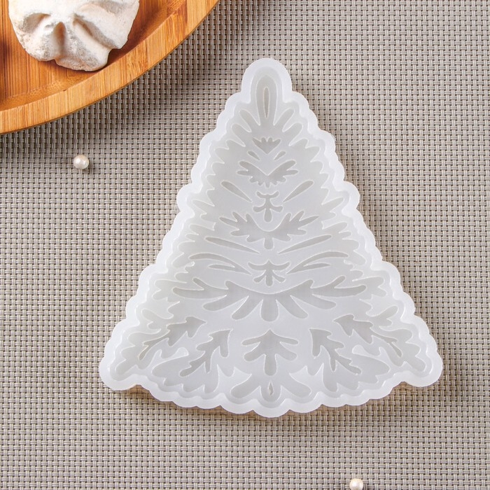 Силиконовый молд «Узорная ёлка», 12,5×12 см, цвет прозрачный Силиконовый молд «Узорная ёлка», 12,5×12 см, цвет прозрачный
