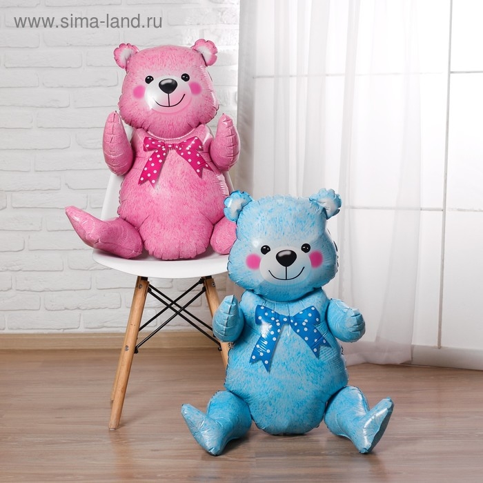 Шар фольгированный 36 Шар фольгированный 36" «Мишка», цвет голубой, под воздух