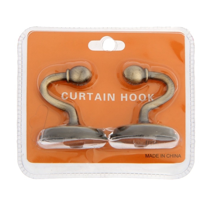 Крючок однорожковый для штор CAPPIO KC112, цвет бронза, 2 шт