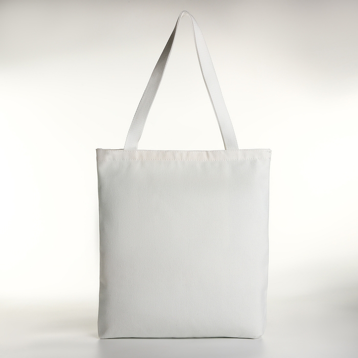 Шопер на молнии, из текстиля, цвет белый Шопер на молнии, из текстиля, цвет белый