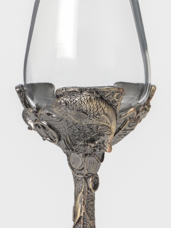 Рюмки для водки Рюмки для водки "Рыбалка", подарочный набор на 3 персоны, рюмка 50 мл, бронза