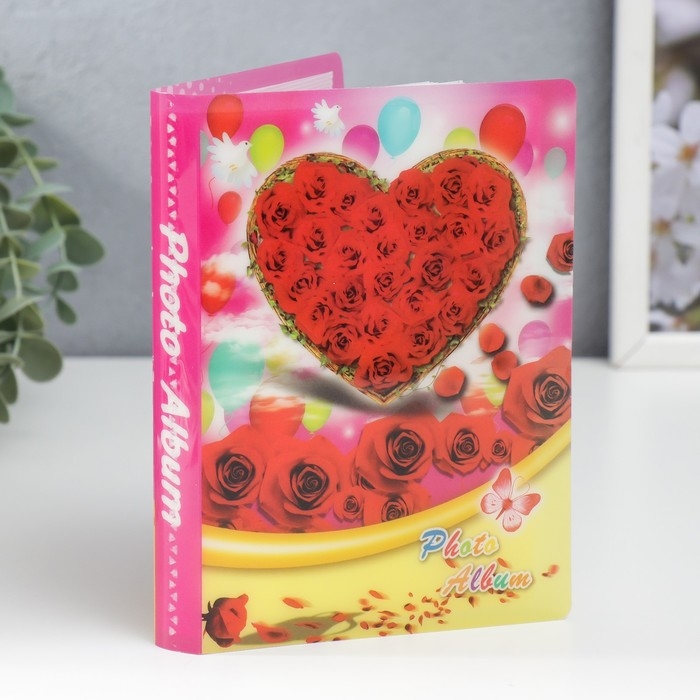Фотоальбом на 36 фото 10х15 см  Фотоальбом на 36 фото 10х15 см "Розы" МИКС 16,5х12х2 см