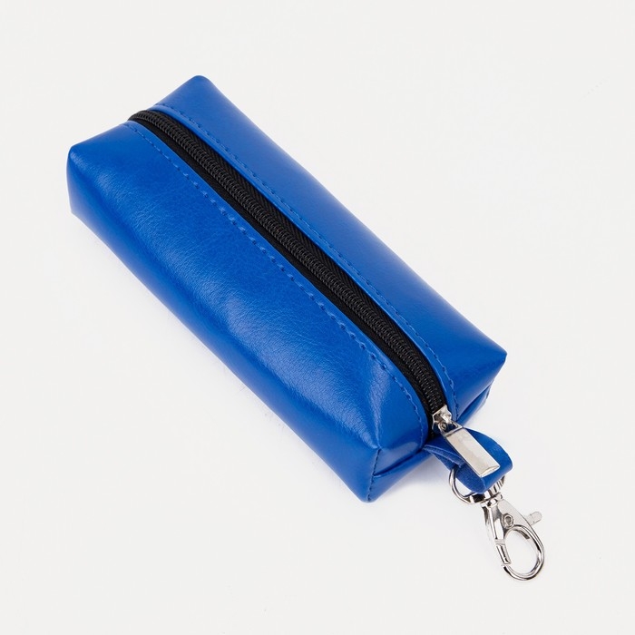Ключница на молнии, длина 13 см, кольцо, карабин, цвет синий Ключница на молнии, длина 13 см, кольцо, карабин, цвет синий