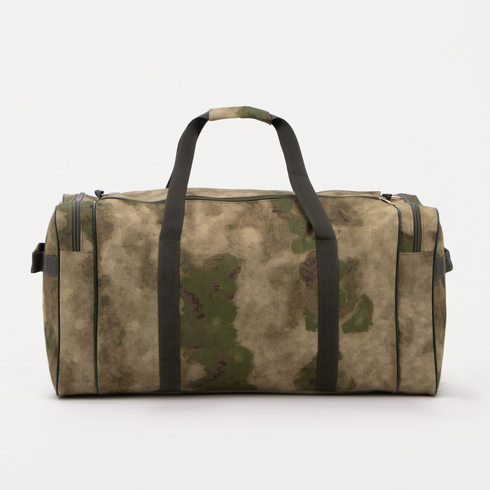 Сумка дорожная на молнии, 3 наружных кармана, длинный ремень, цвет камуфляж/зелёный Сумка дорожная на молнии, 3 наружных кармана, длинный ремень, цвет камуфляж/зелёный