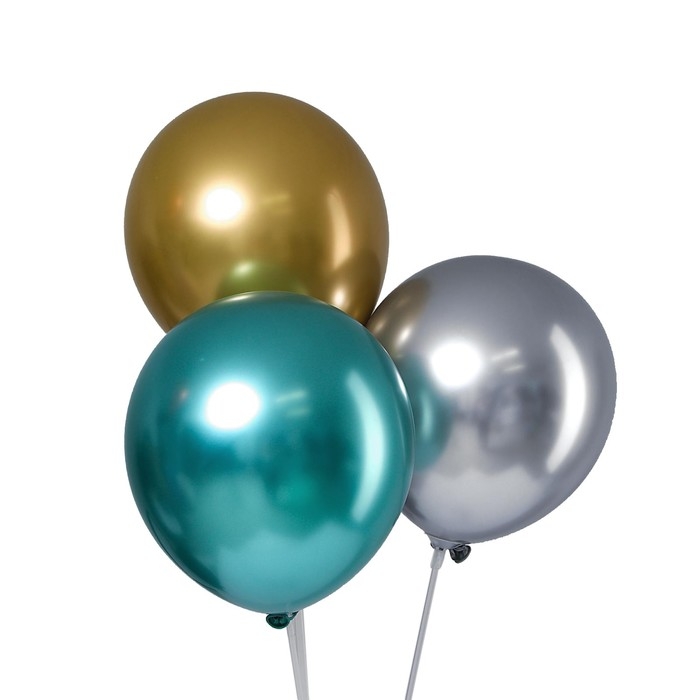 Шар латексный 9 Шар латексный 9" «Хром», металл, набор 100 шт., цвета МИКС
