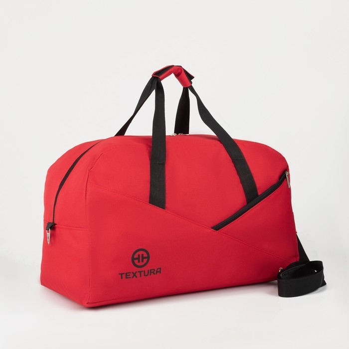 Сумка дорожная женская на молнии TEXTURA, большой размер, цвет красный Сумка дорожная женская на молнии TEXTURA, большой размер, цвет красный