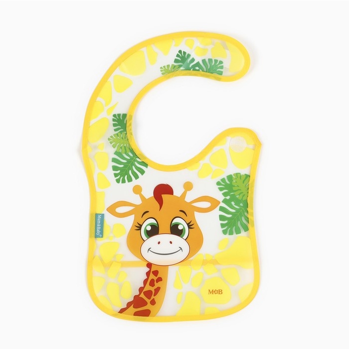 Нагрудник для кормления «Жирафик Лило» непромокаемый на липучке, с карманом Нагрудник для кормления «Жирафик Лило» непромокаемый на липучке, с карманом