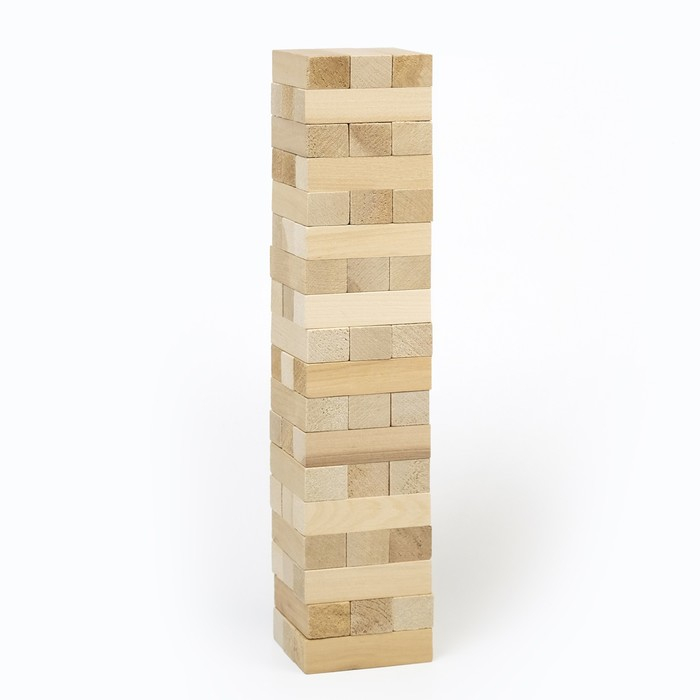 Падающая башня дженга, настольная игра  Падающая башня дженга, настольная игра "Березка" макси, 54 бруска, брусок 6.9 х 2.3 х 1.8 см