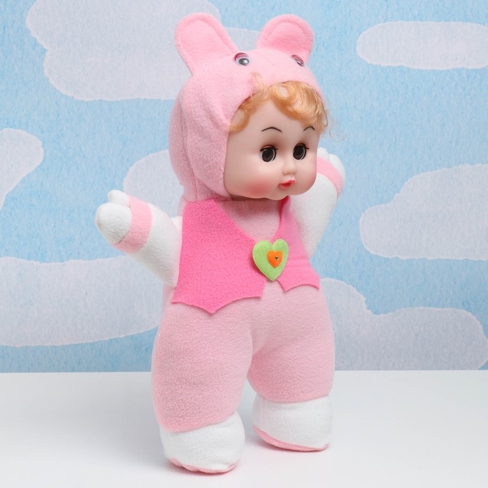Кукла мягкая  Кукла мягкая "Маша в костюме с ушами" для девочек, резина, текстиль, 40 см, микс