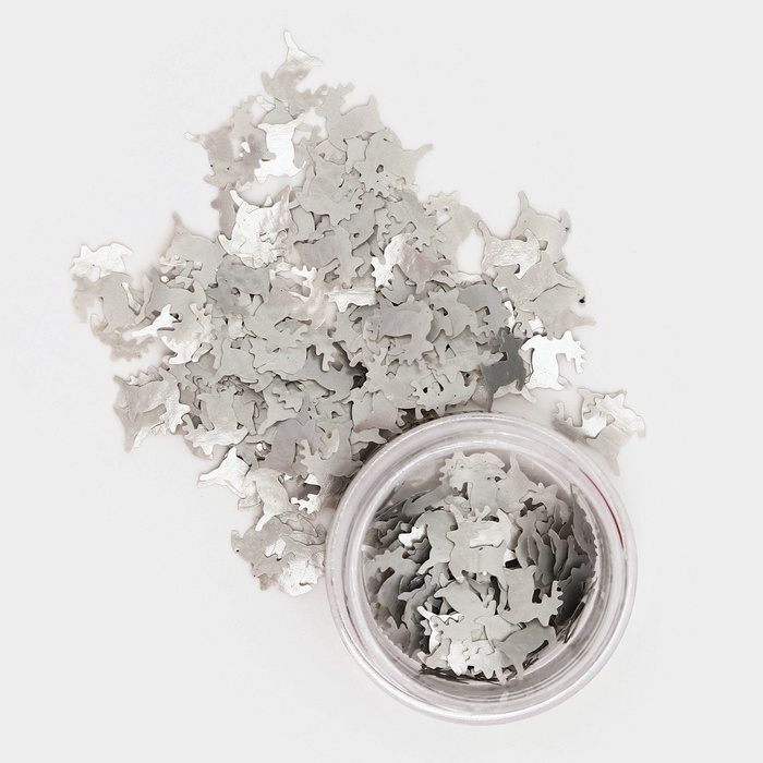 Глиттер пищевой фигурный олени серебрянные