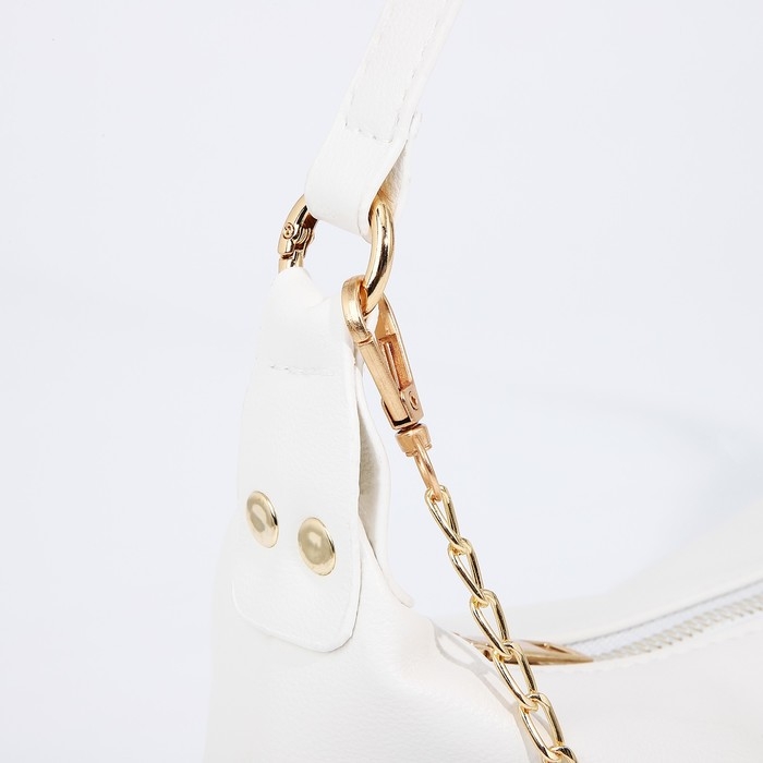 Сумка-багет на молнии, цвет белый Сумка-багет на молнии, цвет белый