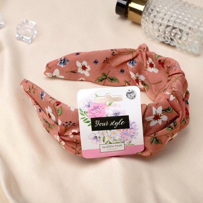 Ободок для волос Ободок для волос "Юнона" цветочки, 5 см, розовый