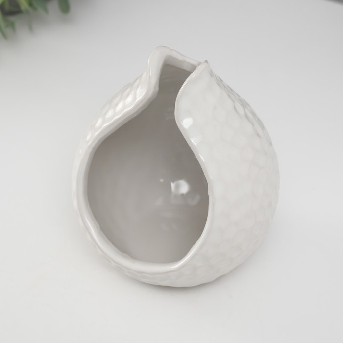 Подсвечник керамика на 1 свечу  Подсвечник керамика на 1 свечу "Гранат" d=4,5 см белый 10х10х11,5 см