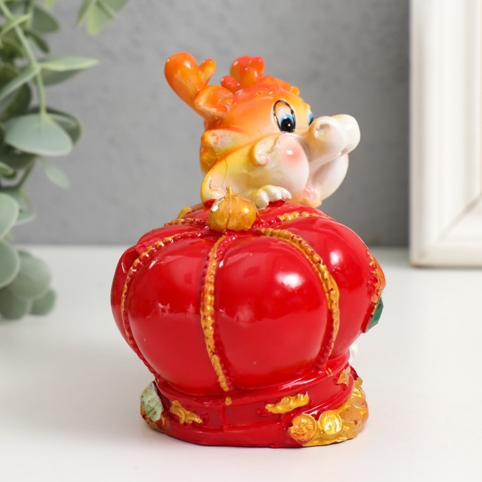 Копилка полистоун Копилка полистоун "Огненный дракоша с коронной" МИКС 11,5х7х9 см