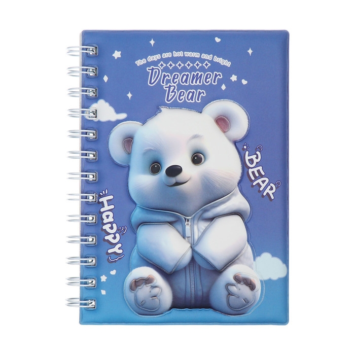 Записная книжка подарочная на гребне 80л,линия, цветной блок,обложка ПВХ 3D Мишка(17,6х13,5см) 105 Записная книжка подарочная на гребне 80л,линия, цветной блок,обложка ПВХ 3D Мишка(17,6х13,5см) 105