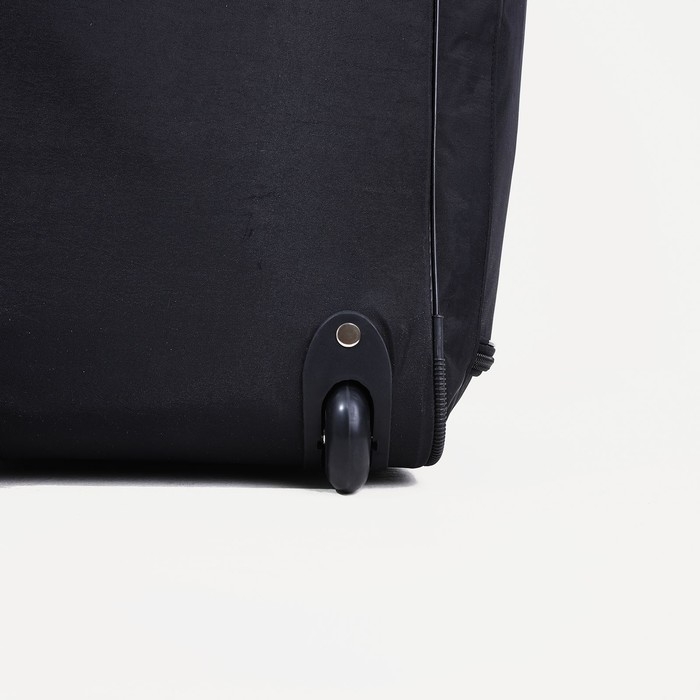 Сумка дорожная на колёсах, отдел на молнии, 3 наружных кармана, цвет чёрный Сумка дорожная на колёсах, отдел на молнии, 3 наружных кармана, цвет чёрный
