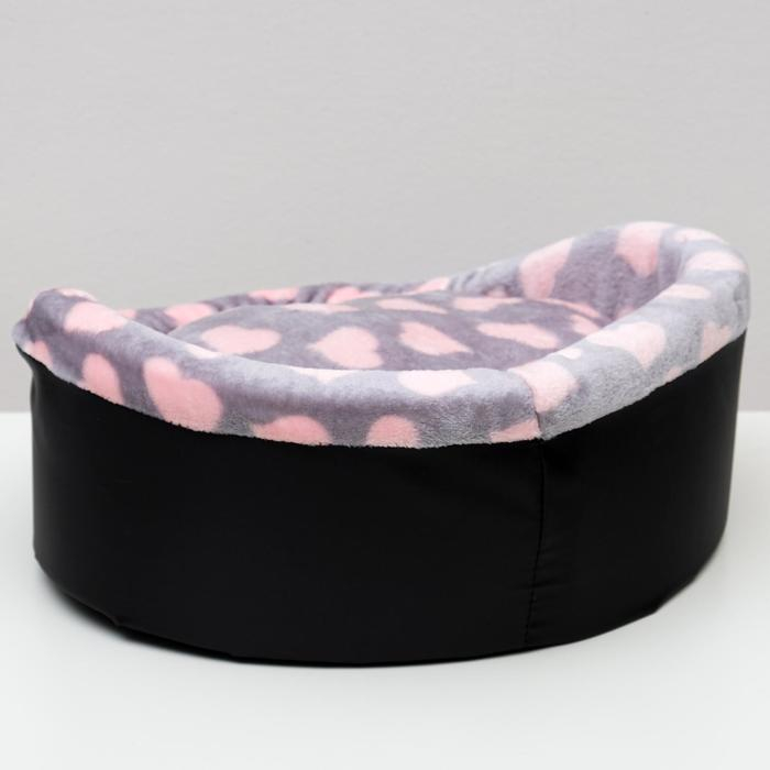 Лежанка  Лежанка "Оксфорд" №2, с мехом, 46 х 36 х 15 см микс цветов