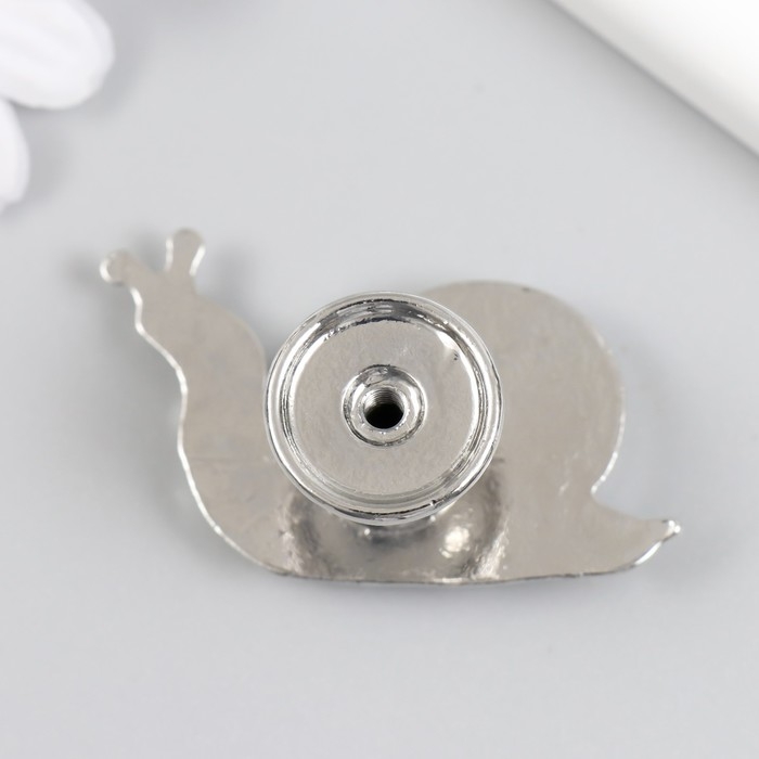 Ручка для шкатулки металл Ручка для шкатулки металл "Улитка" серебро 2,8х5,2 см