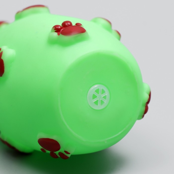 Игрушка пищащая Игрушка пищащая "Кегля" для собак, 14 см, зелёная