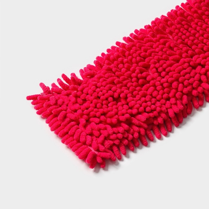 Насадка для плоской швабры Доляна, микрофибра букли, 43×13 см, цвет красный Насадка для плоской швабры Доляна, микрофибра букли, 43×13 см, цвет красный
