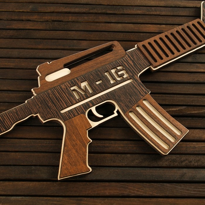 Сувенир деревянный автомат Сувенир деревянный автомат "М16", малый