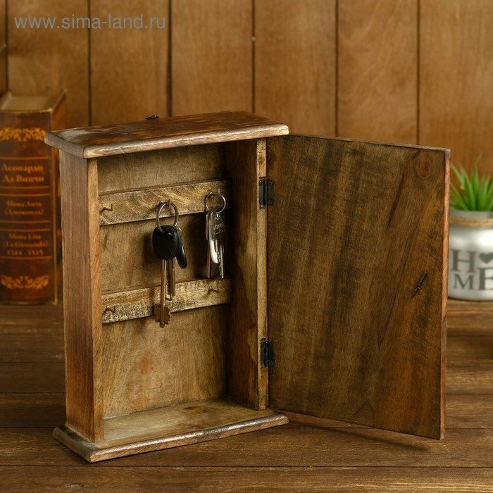 Ключница Ключница "Узоры из цветов" дерево 21*9*26 см