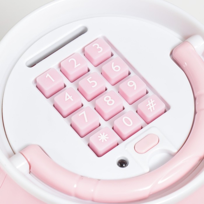 Копилка пластик Копилка пластик "Банка. Единорог" кодовый замок, звук АА розовый 15х21 см