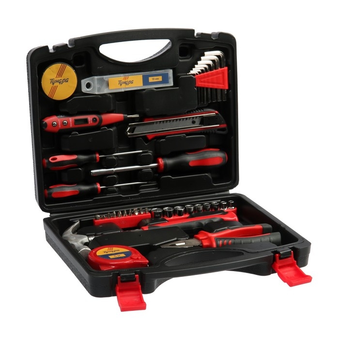 Набор инструментов в кейсе ТУНДРА, универсальный, 46 предметов Набор инструментов в кейсе ТУНДРА, универсальный, 46 предметов
