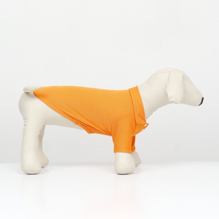Футболка-поло для животных, S (ДС 25, ОГ 35, ОШ 24 см), оранжевая Футболка-поло для животных, S (ДС 25, ОГ 35, ОШ 24 см), оранжевая