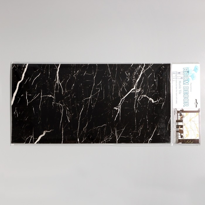 Панель самоклеящаяся 60*30см мрамор черный Панель самоклеящаяся 60*30см мрамор черный