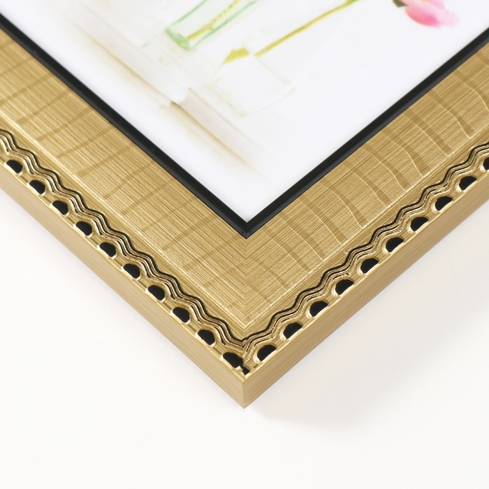 Фоторамка пластик 10х15 см Фоторамка пластик 10х15 см "Танзания" золото 18,7х13,7х1,2 см