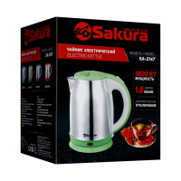 Чайник электрический Sakura SA-2147BL, металл, 1.8 л, 1800 Вт, голубой