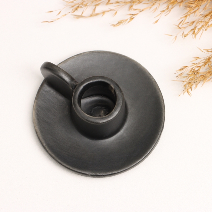 Подсвечник Подсвечник "Саймон" черный глянец, 3х6х6см