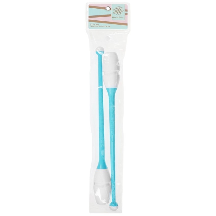 Булавы для художественной гимнастики вставляющиеся Grace Dance, 36 см, цвет белый/голубой Булавы для художественной гимнастики вставляющиеся Grace Dance, 36 см, цвет белый/голубой