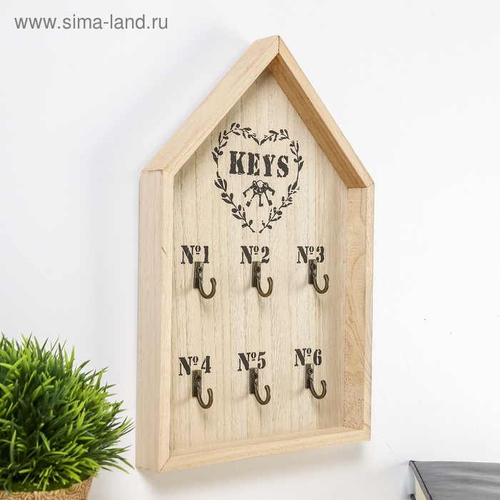 Крючки декоративные 6 крючков Крючки декоративные 6 крючков "Домик с ключами" 30х20х2,6 см