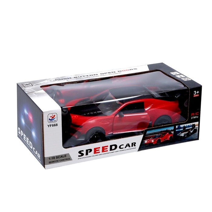 Машина радиоуправляемая «Автобот», открываются двери, 1:18, работает от батареек, цвет красный Машина радиоуправляемая «Автобот», открываются двери, 1:18, работает от батареек, цвет красный