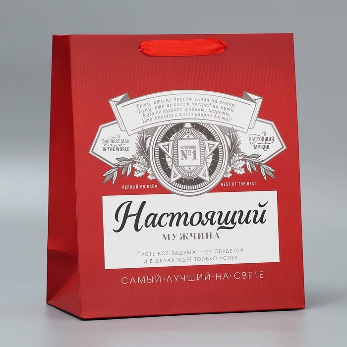 Пакет подарочный ламинированный вертикальный, упаковка, &laquo;Лучшему на свете&raquo;, ML 23 х 27 х 11,5 см